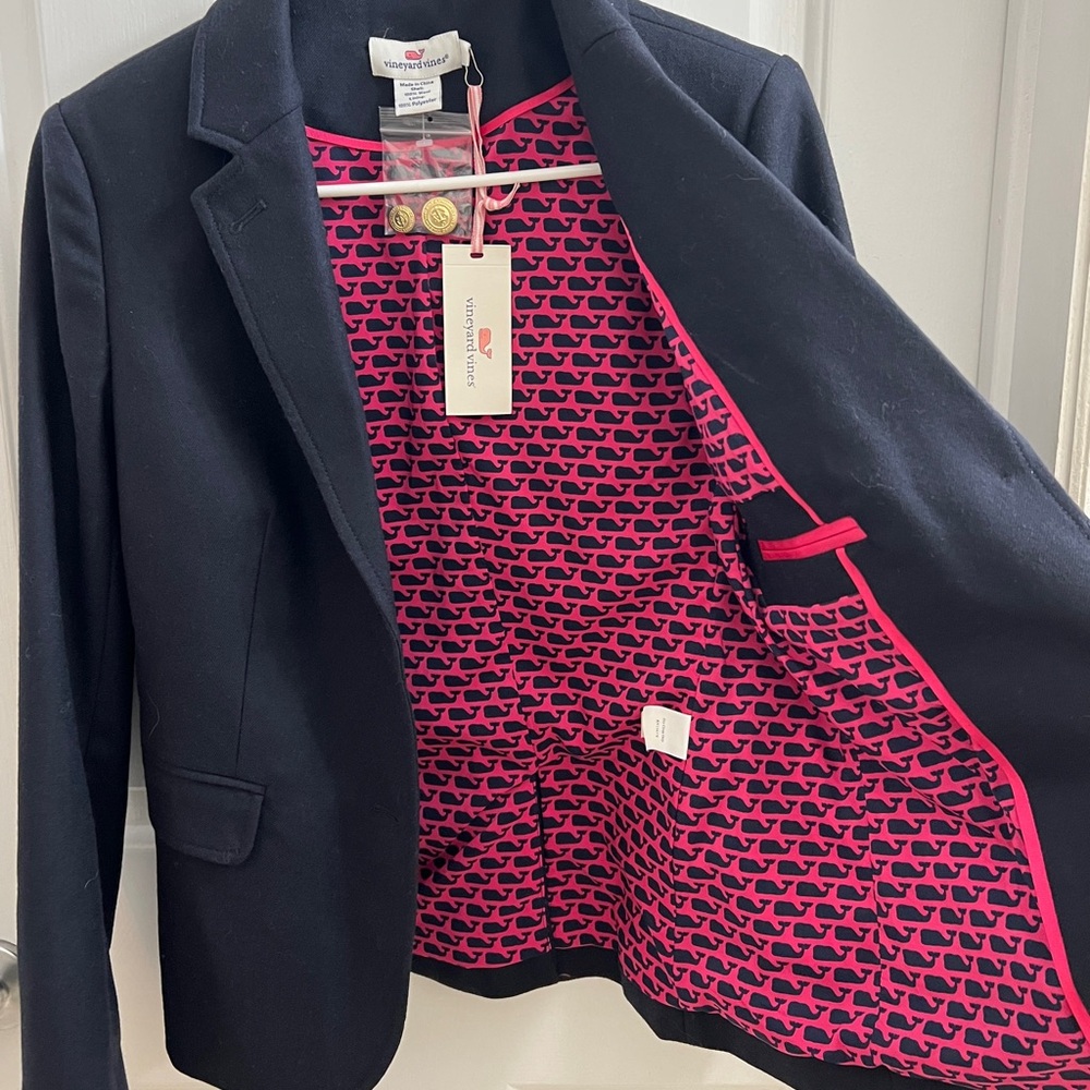NWT Vineyard Vines Navy Wool Blazer, Size 4 - Picture 2 of 5